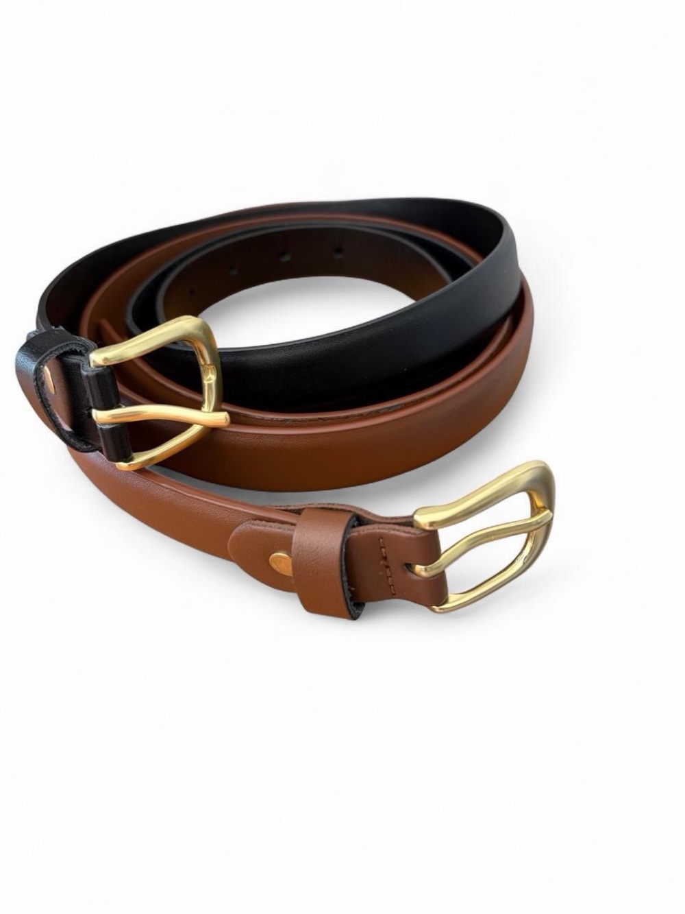 2 Pack Faux Leather Belt - Brown & Black